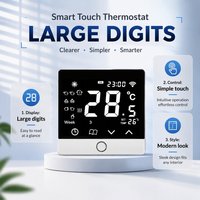 Thermostat de chauffage, de refroidissement et de ventilation pour climatiseur, thermostat de ventilo-convecteur, vanne, 3 vitesses de ventilateur, 2 flexibles, carré, pour hôpital