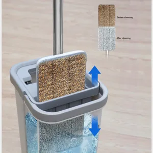 Easy Flat Mop Bodens taubtuch Reinigungs wasser Grad Mikro faser Magic Squeeze Mop mit Eimer und Ersatz köpfen