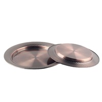 Haute qualité en acier inoxydable grande taille or vaisselle fête de mariage noël décorer plat dîner chargeur assiette décoration