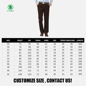 <span class=keywords><strong>Pantaloni</strong></span> da <span class=keywords><strong>Uomo</strong></span> <span class=keywords><strong>in</strong></span> Corduroy Spesso Personalizzati, Stile Casual Autunno Inverno, Taglio Dritto e Vita Alta, Opzione <span class=keywords><strong>in</strong></span> Pile - Product Image 6