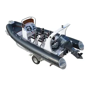Desain Baru Hypalon RIB 580 Mewah Yacht Super Fiberglass Tiup Digunakan Memancing Olahraga Perahu untuk Dijual