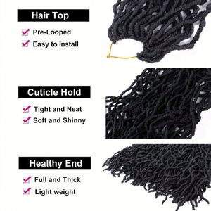 Extensiones de Cabello Trenzado Pre-Estiradas NU Faux Locs, Estilo Mariposa, de 10 a 30 Pulgadas, Sintéticas de Alta Calidad, Pre-Enlazadas - Product Image 2