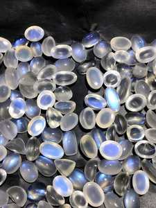 Piedra Preciosa de Piedra Lunar Arcoíris Natural con Corte Brillante, Cabujón para Joyería, Hecho a Mano, Origen TZ, Tamaños 4-16mm - Product Image 2