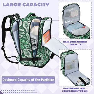 <b>Large</b> Tropical Leaf Print Unisex Casual Sports <b>Backpack</b> Custom Logo Laptop Polyester Travel <b>Backpack</b> for Women and Men - Product Image 2