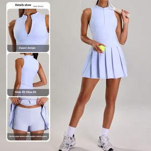 Vestido Deportivo Ajustado para Mujer, Spandex/Nailon, Secado Rápido, Elástico en Cuatro Direcciones, Transpirable, Ecológico, con Cierres Elásticos Estampados - Product Image 1