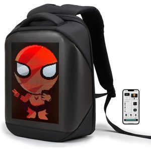 LED Backpack 16 Inch Programmable Pixel Screen Laptop Backpack <b>With</b> App <b>Control</b> Travel Motorcycle Use - Product Image 1