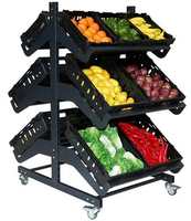 Ownace 1200Mm Aangepaste Metalen Meerlagige Winkel Winkel Groenteplanken Supermarkt Groente Fruit Display Rek