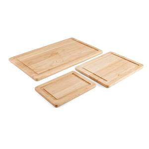 Ensemble de planches à découper en bois de caoutchouc durable, trois tailles, planches à découper en bois avec rainure profonde pour le jus, design réversible pour une utilisation en cuisine - Product Image 2