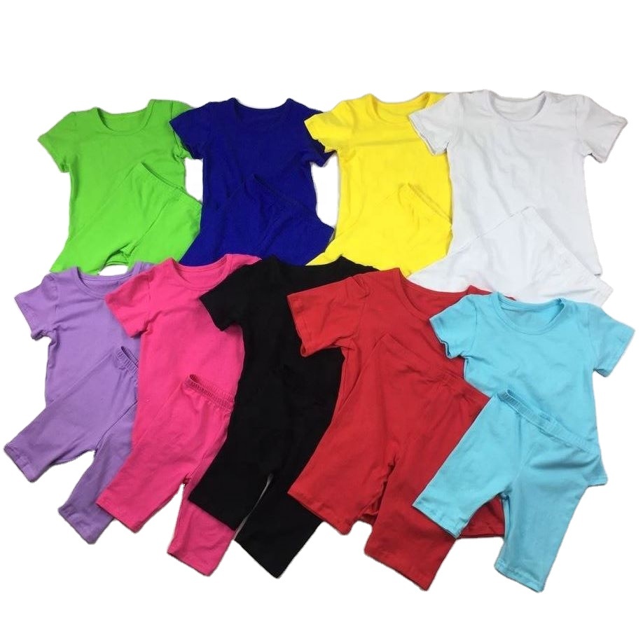 RTSเด็กทารก 40 สีผ้าฝ้ายนุ่มสั้นBIKERชุดแขนสั้นเสื้อยืดคู่A Littleกางเกงขาสั้นชุดสำหรับเสื้อผ้าเด็ก