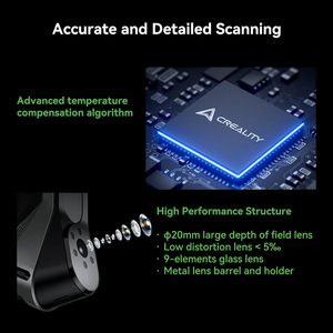 Escáner 3D Creality Raptor <span class=keywords><strong>Pro</strong></span> de Grado Metrológico con Precisión de 0.02 mm, 22+7 Láseres Azules para Proyectos de Ingeniería Automotriz - Product Image 4