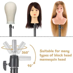 Trépied <span class=keywords><strong>de</strong></span> <span class=keywords><strong>perruque</strong></span> ultraléger, support en liège, tête <span class=keywords><strong>de</strong></span> Mannequin robuste, ajustable, pour la fabrication <span class=keywords><strong>de</strong></span> <span class=keywords><strong>perruque</strong></span> - Product Image 1