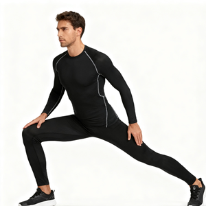 T-shirt de course à pied pour hommes cyclisme Jogging Fitness séchage rapide serré coupe ajustée exercice en plein air entraînement de gymnastique hauts actifs pour hommes - Product Image 2