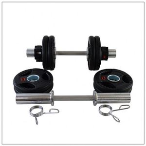 Fitness de levantamiento de pesas de triple agarre recubierta de goma de la placa de peso barra <span class=keywords><strong>discos</strong></span> - Product Image 5