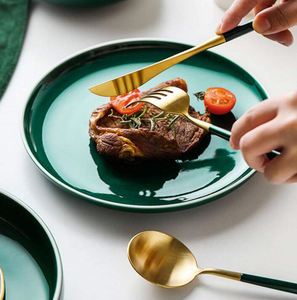 Ensemble de couverts de luxe Royal Green en acier inoxydable 304 pour mariages : cuillère, baguettes, couteau à steak - Product Image 6