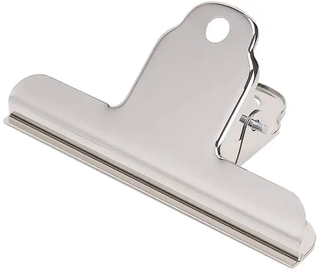 Fabriek Groothandel Roestvrij Staal Metalen Bindmiddel Nikkel Ronde Lente Brief Bulldog Clips Voor Gebruik Op Kantoor