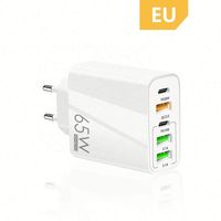 Nouveau chargeur de téléphone portable à charge rapide PD65W 5V4A Standard EU US UK Adaptateur multi-ports PD+3USB pour iPhone iPad