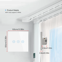 Interruptor Inteligente para Cortinas LangYeao Tuya WiFi EU UK de 1800W, Compatible con Alexa y Google Home, Control por Temporizador para Persianas Enrollables