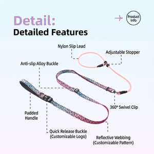 1.Hands-Free Crossbody Dog Leash Multifunctional P-<b>Chain</b> Training Lead 2.Durable Nylon <b>Rope</b> Dog Leash for Running Walking - Product Image 2