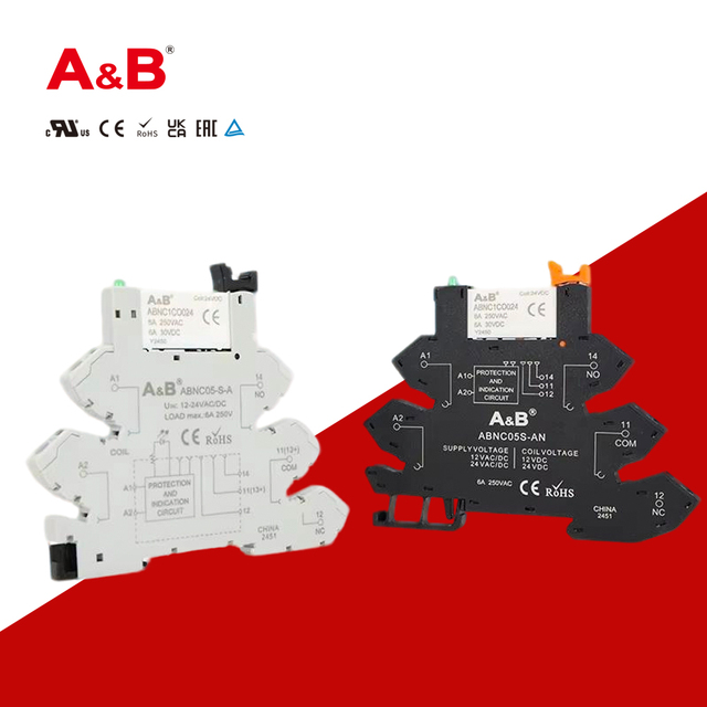 A&B ABNC1CO024/ABNC05S-AN Slim 1-Channel Relay Module 24VDC DIN Rail Mounted GSM Relay Control Switch Function