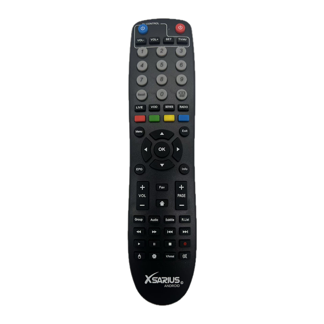 New Replacement Xsarius Linux Fixed Code 4-Button Remote Control with 10m Range for SNIPER HD+ PLUS OTT H.265 SET TOP BOX