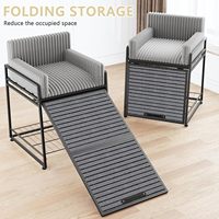 Faltbare Haustiertreppe mit Sitz, Hundefensterbank mit Treppe und Stauraum, mit Sofakissen für Bett, Couch, Büro