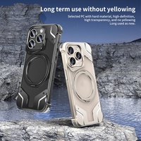 Étui magnétique en alliage d'aluminium avec béquille pour iPhone 14, coque de téléphone sans cadre en PC dissipant la chaleur, produit en dropshipping