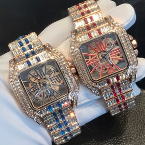 Luxury Gold Moissanite Diamond Watch Mechanical Frozen watch Watches Rectangle Sapphire Crysta Hip hop <b>Automatic</b> Watch - Product Image 1