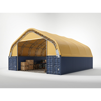 Abri métallique conteneurisé A-Frame à double treillis en PVC de 900 g, grande portée, sans fondation, résistant au vent, personnalisé pour le stationnement de voitures et la logistique