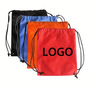 Sac de sport pour enfants en polyester, imperméable, en nylon, avec cordon de serrage, multicolore, vente directe d'usine - Product Image 1