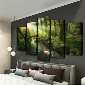 Affiches Paysagères <span class=keywords><strong>Coucher</strong></span> <span class=keywords><strong>de</strong></span> <span class=keywords><strong>Soleil</strong></span> pour Chambre d'Enfant, Impressions Florales sur Toile, Lot <span class=keywords><strong>de</strong></span> 5 Pièces, Décoration Murale Artistique - Product Image 4