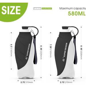 Botella de agua para perros Superdesign de 580 ml, a prueba de fugas, portátil, para perros pequeños a grandes - Product Image 4