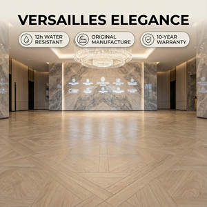 Parquet Versailles en chêne blanc haut <span class=keywords><strong>de</strong></span> gamme, fabrication directe, avec incrustation personnalisée, sol en bois <span class=keywords><strong>de</strong></span> luxe pour <span class=keywords><strong>les</strong></span> projets d'hôtels et <span class=keywords><strong>de</strong></span> stations balnéaires - Product Image 1