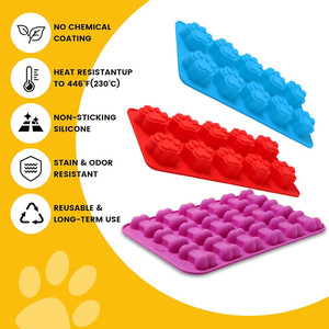 Moules à friandises pour chiens en silicone de qualité alimentaire, moules à bonbons en forme de patte et d'os de chien - Product Image 4