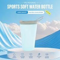 Bouteille d'eau pliable en TPU pour les sports de plein air et la course à pied, gourde souple pour le camping et la randonnée