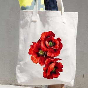 Sac à bandoulière Harajuku en toile imprimée motif floral aquarelle pour le commerce transfrontalier, sac à main tendance pour étudiant - Product Image 3