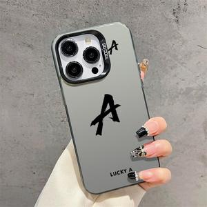 Lucky Black Letter modello di stampa Laser rigida PC TPU custodia per telefono cellulare per <span class=keywords><strong>Iphone</strong></span> X Xr Xs <span class=keywords><strong>11</strong></span> 12 13 14 15 16 <span class=keywords><strong>Pro</strong></span> Max - Product Image 1