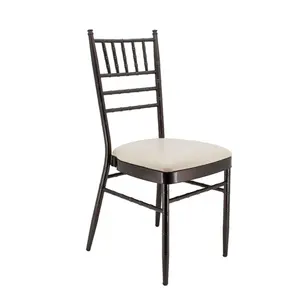 High quality fully welded stacking mahogany metal chiavari wedding chair for banquet wedding