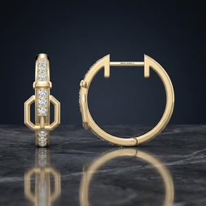 Luxury Buckle Design Cut Lab Grown Diamond <b>Hoop</b> Earrings 10K 14K 18K Gold 925 935 <b>Sterling</b> <b>Silver</b> Rhodium Plated Wedding Fine - Product Image 1