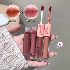 Long-Wearing Double-Head Lip Gloss | <strong>Matte</strong> &amp; Mirror Gloss Dual Finish, Watery Creamy Texture, 2-In-1 <strong>Lipstick</strong> &amp; Lip Color - Product Image 3
