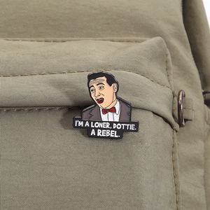 Pin de esmalte inspirado en Peewee Herman, broche de cita de <span class=keywords><strong>película</strong></span> divertida, insignia de solapa, mochila, regalo de joyería para fanáticos de la comedia - Product Image 3