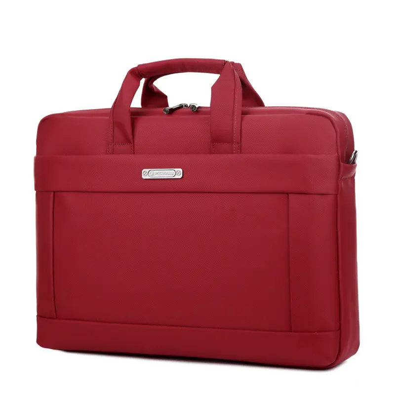Solid color waterproof briefcase men's and women's business document conference laptop bag