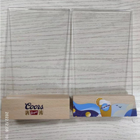 Support de table en acrylique avec base en bois de bambou Porte-menu