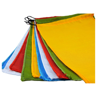 Grande rouleau de 25 drapeaux tibétains 10x10 pouces, motif traditionnel, couleurs des 5 éléments, cheval du vent personnalisé, en tissu polyester imperméable pour la prière