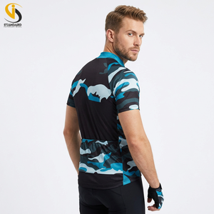 เสื้อจักรยานแขนสั้นแบบสากลสำหรับทุกเพศ ลายพราง แห้งเร็ว ผลิตจากโพลีเอสเตอร์/คอตตอน เหมาะสำหรับกีฬาฤดูหนาว - Product Image 6