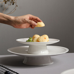 Plato de cerámica personalizado de pie alto para frutas/repostería, de porcelana fina, ecológico, apto para microondas, esmaltado. - Product Image 5