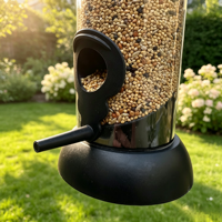 Mangeoire à oiseaux sauvages suspendue transparente avec plusieurs ports d'alimentation, disponible en 3 tailles, pour l'extérieur