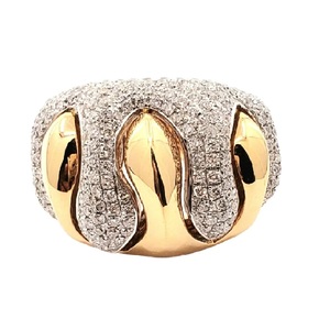 HongKong Luxury Design Pave Setting 18k Yellow Gold Natural Diamond Fine Jewelry Eternity Cocktail Fancy Wedding Ring for Women - Product Image 1
