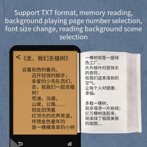 Reproductor MP3 Portátil con Pantalla Táctil, BT 5.0, Sonido HIFI sin Pérdidas, Compatible con Tarjeta TF de 128GB, Radio FM, Reproductor de Libros Electrónicos - Product Image 5