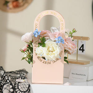 Cesta de flores, caja de embalaje de papel DIY, caja de <span class=keywords><strong>regalo</strong></span> de diseño Floral elegante para el Día del Maestro, arreglo de ramo, bolsa de Material hecha a mano - Product Image 3