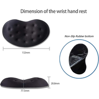 Repose-poignet ergonomique en mousse à mémoire de forme pour souris d'ordinateur, PC Gaming - Conception à trous de massage - Repose-poignet pour souris